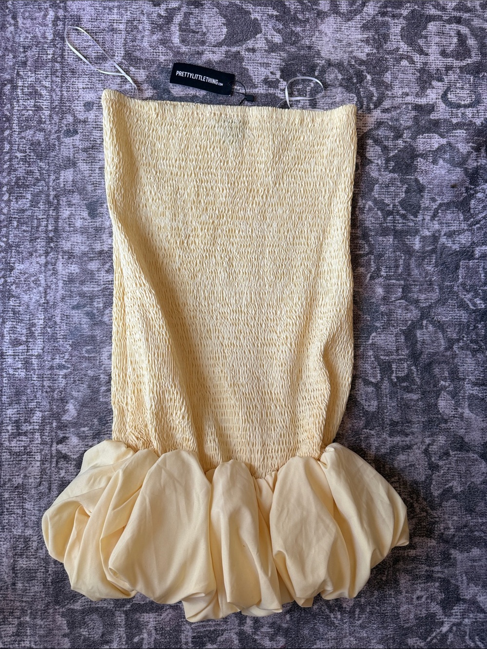 New! Strapless yellow short dress